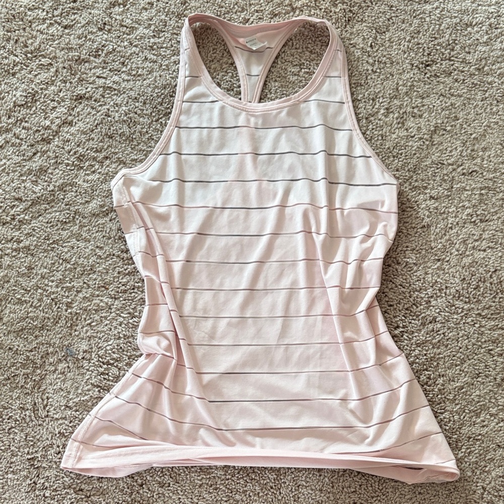 Athleta Light Pink Striped Tank Top
